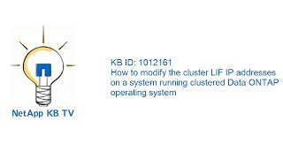 How to modify the cluster LIF IP addresses on a system running clustered Data ONTAP operating system [upl. by Ebag597]