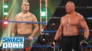 CAIN VELASQUEZ LLEGA A WWE Y ATACA A BROCK LESNAR  FRIDAY NIGHT SMACKDOWN 41019 EN ESPAÑOL [upl. by Vijar]