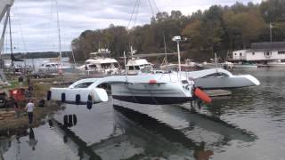 Pipeline3  custom 46 Trimaran refit by Lyman Morse Boatbuilding [upl. by Latona891]