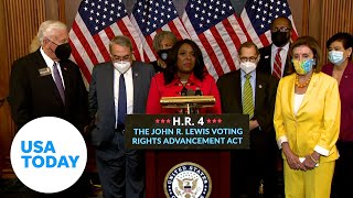 House approves John Lewis Voting Rights Act along party lines  USA TODAY [upl. by Ardnoyek]