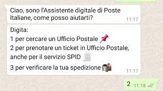 Poste italiane prenota un ticket con Whatsapp [upl. by Rendrag183]