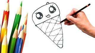 How to draw an ice cream very easy  step by step [upl. by Ninehc581]