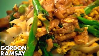 EggFried Rice Noodles with Chicken  Gordon Ramsay [upl. by Milak]