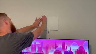 Mohu Leaf 50 Amplified Indoor TV Antenna Unboxing and Setup [upl. by Barraza389]