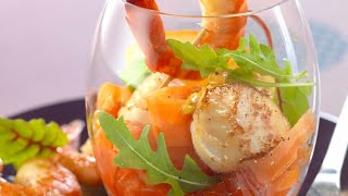 Recette  Brochettes de crevettes et noix de SaintJacques [upl. by Beauvais]