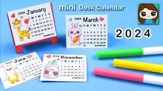 How to Make a 2024 Mini Desk Calendar FREE  Easy DIY Craft [upl. by Irama]