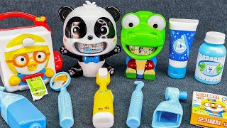 Toy asmr Pororo Eating and Brushing Teeth ASMR😬💊Medicine Box  뽀로로 병원놀이 장난감 [upl. by Nema]