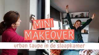 SLAAPKAMER MAKEOVER Meer opbergruimte DIY hoofdbord en een nieuwe look met Urban Taupe van Flexa [upl. by Eeltrebor831]