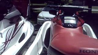 2008 Sea Doo GTI 2006 Honda Aqua Trax F12x Turbo Review [upl. by Ayekat]