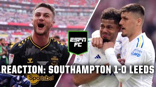 REACTION Southampton beat Leeds United to seal Premier League return  ESPN FC [upl. by Adianez874]