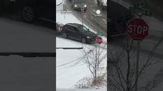 Cars Crash in Calgary Snow [upl. by Pennebaker303]