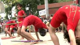 School kids acrobatic performance with hoopla rings at Wagah Border [upl. by Derril]