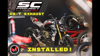 Installing the SC Project CRT on a 2022 Ducati Streetfighter V4 SP [upl. by Nerag]