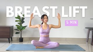 5 MINS Breast Workout  Lift and Firm Your Boob Quick No Jumping No Push Ups [upl. by Sosanna]