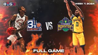 2024 BIG3 Week 7  3s Company vs 3 Headed Monsters [upl. by Wenn205]