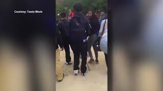 RAW Outside student video of large fight at Arsenal Tech High School [upl. by Niras]