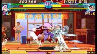 Marvel vs Capcom 1  Arcade   Lilith  Morrigan Playthrough  Nov 24 2016 [upl. by Doerrer]