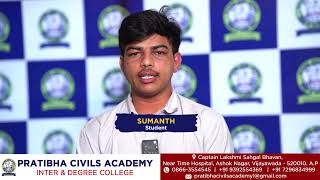 🎓 Discover The Excellence of Sumanths Journey at Pratibha Civils Academy [upl. by Nicholson]