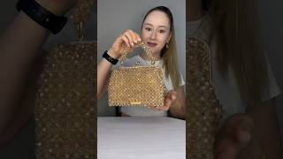 MOON bag in Champagne color 💛with removable beaded handle🌟asmr beadbag handmade [upl. by Adirem]