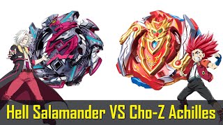 Beyblade Burst ChoZ Achilles vs Hell Salamander [upl. by Gilles]