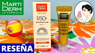 ☀NUEVO MartiDerm Sun Care ACTIVE D Fluid SPF 50 Reseña✅Mejor Protector Solar RESISTENTE al AGUA [upl. by Melda63]