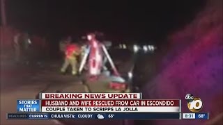 Husband and wife rescued from car in Escondido [upl. by Adnawahs42]