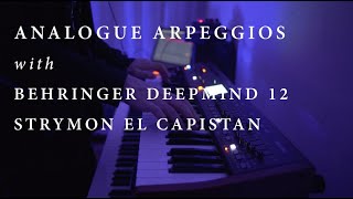 Analogue arpeggios with Behringer Deepmind 12  Strymon El Capistan  closeyoureyes [upl. by Norok604]