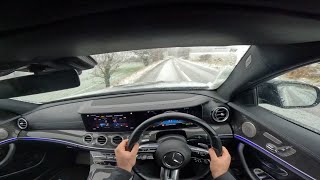 Mercedes E53 POV drive in snow No Talking [upl. by Aissila]