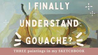 Understanding Gouache  Sketchbook Painting  still life landscape AND portrait [upl. by Uaerraj]