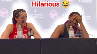 Caitlin Clark And Aliyah Boston Make Hilarious Playoff Prediction In PostGame Interview 😂 [upl. by Kwarteng]