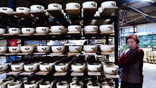 Amazing earthenware pot mass production process Korean ceramics factory [upl. by Zacek223]