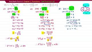 Add Math Form 4  Chapter 1 Functions  Self Practice 110 [upl. by Derman]