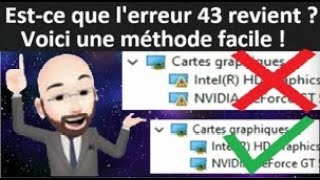 Si lerreur 43 revient  comment résoudre cela  La carte graphique va détecter le pilote installé [upl. by Nnylidnarb]