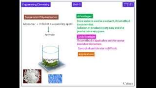 Suspension polymerizationPolymer ChemistryAnna University EnggCheCY6151Notes [upl. by Aenotna]