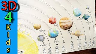 8th Grade How to draw the Solar system Planets step by step [upl. by Giardap]