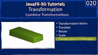 Transformation  Combining Tranformation  JavaFx 3D Tutorials 20 [upl. by Hughett]