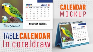 Table Calendar  Table Calendar In CorelDraw  Create Mockup In CorelDraw  Mockup In CorelDraw [upl. by Caughey185]