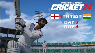 India vs England 4th Test Day 3 and 4India Won Tamil  Cricket 24 [upl. by Irehc24]