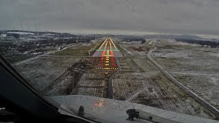 PilotCAM A340 Winter Landing in Zurich with music [upl. by Woolcott]