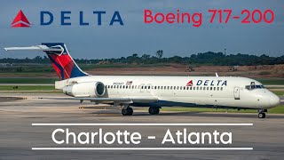 Delta Airlines Boeing 717200 Trip Report Economy from Charlotte to Atlanta  N928AT [upl. by Tamanaha]