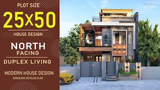 25x50 North Facing House Plan  1250 Square feet  4 BHK  2550 House Design 3D  25by50 House Plan [upl. by Aronael]