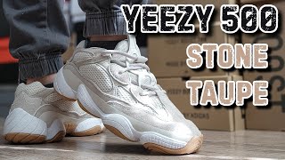 Yeezy 500 quotStone Taupequot Review amp On Feet [upl. by Letreece]