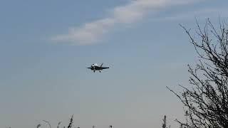 2 BOEING FA18S HORNET ARRIVE AT RAF LEEMING RADIO COMMS RUNWAY 34 IN USE [upl. by Ilka]