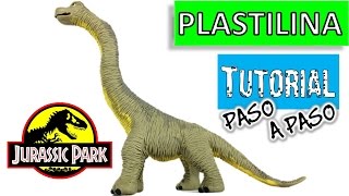 ✅COMO HACER UN DINOSAURIO BRAQUIOSAURIO DE PLASTILINA JURASIC PARK ✅ MI MUNDO DE PLASTILINA [upl. by Lemay124]