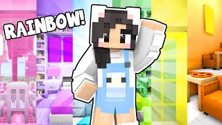 🌈Minecraft But I Build With RAINBOW [upl. by Enoch609]