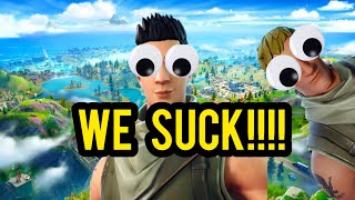 2 NOOBS PLAY FORTNITE CAN WE GET A VICTORY ROYAL BAD QUALITY WE SUCK [upl. by Plafker]