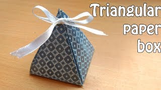 How to make an easy Triangular box  CHRISTMAS gift box [upl. by Mommy]