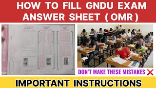 How to Fill GNDU Exam Answer Sheet  OMR Sheet  Blue or Black Pen  How to Write  Exam News Today [upl. by Arman]