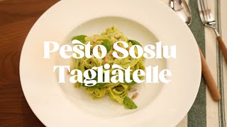 Pesto Soslu Tagliatelle Tarifi  Pesto Soslu Makarna [upl. by Eve349]