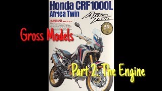 Tamiya 16 CRF1000L Africa Twin motorcycle build Part 2 The Engine [upl. by Airtened129]